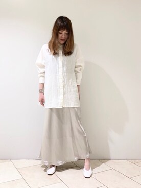 「RIVE DROITE（リヴドロワ）のアイテム（バレエシューズ）」を使った、moeさん（レディース・160cm）の春コーディネート