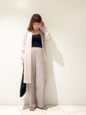 「RIVE DROITE（リヴドロワ）のアイテム（シャツワンピース）」を使った、moeさん（レディース・160cm）の夏コーディネート