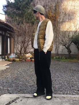 「SUNSEA（サンシー）のアイテム（帽子）」を使った、Taigaさん（メンズ・174cm）の秋コーディネート