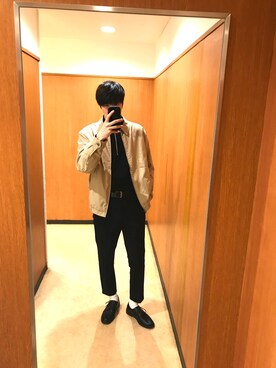 「トイレから失礼しやす」｜「アイテム（スウェット）」を使った、マサムさん（メンズ・181cm）の春コーディネート