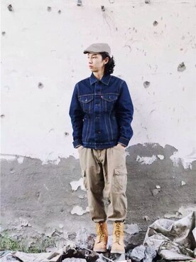 「SURPLUS（サープラス）のアイテム」を使った、Anxious Hsuさん（メンズ・174cm）の春コーディネート