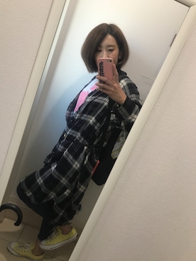 「LIVEコーデ」｜「アイテム（シャツワンピース）」を使った、あべ しほさん（レディース・169cm）の秋コーディネート