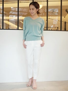 「INCOTEX（インコテックス）のアイテム」を使った、MARIさん（レディース・156cm）の春コーディネート