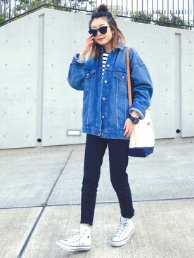 「UNITED NUDE（ユナイテッドヌード）のアイテム（アナログ腕時計）」を使った、Creamさん（レディース・158cm）の春コーディネート