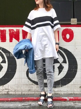 「UNITED NUDE（ユナイテッドヌード）のアイテム（アナログ腕時計）」を使った、Creamさん（レディース・158cm）の夏コーディネート