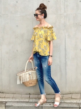 「TIENS ecoute（ティアンエクート）のアイテム（アクセサリー）」を使った、Creamさん（レディース・158cm）の夏コーディネート