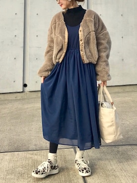 「RED CHOP WORKS（レッドチョップワークス）のアイテム（ジャケット/アウター）」を使った、Creamさん（レディース・158cm）の冬コーディネート