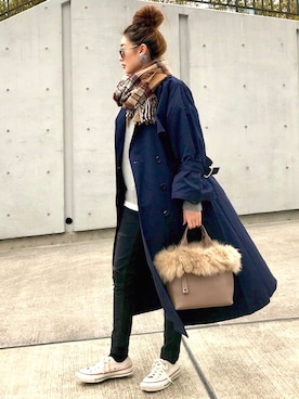 「UNITED NUDE（ユナイテッドヌード）のアイテム（アナログ腕時計）」を使った、Creamさん（レディース・158cm）の冬コーディネート