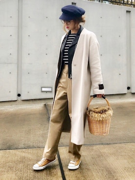 「STUDIOUS（ステュディオス）のアイテム（その他アウター）」を使った、Creamさん（レディース・158cm）の冬コーディネート