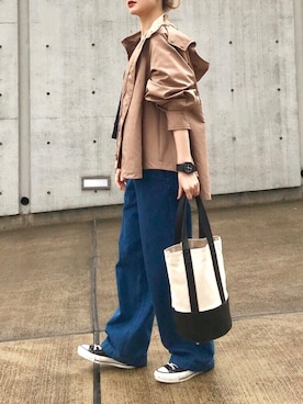 「UNITED NUDE（ユナイテッドヌード）のアイテム（アナログ腕時計）」を使った、Creamさん（レディース・158cm）の春コーディネート