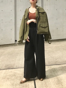 「Boisson Chocolat（ボワソンショコラ）のアイテム」を使った、Creamさん（レディース・158cm）の春コーディネート