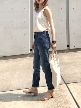 「UNITED NUDE（ユナイテッドヌード）のアイテム（アナログ腕時計）」を使った、Creamさん（レディース・158cm）の春コーディネート