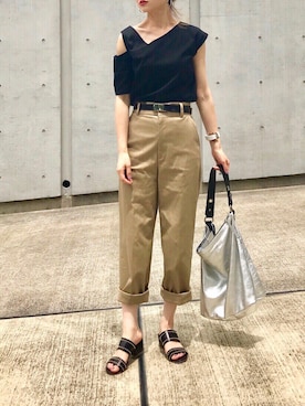 「CONVERSE TOKYO（コンバーストウキョウ）のアイテム（パンツ）」を使った、Creamさん（レディース・158cm）の夏コーディネート