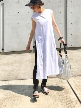 「DHOLIC（ディーホリック）のアイテム（アクセサリー）」を使った、Creamさん（レディース・158cm）の夏コーディネート