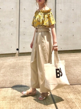 「UNRELISH（アンレリッシュ）のアイテム（シャツ/ブラウス）」を使った、Creamさん（レディース・158cm）の夏コーディネート