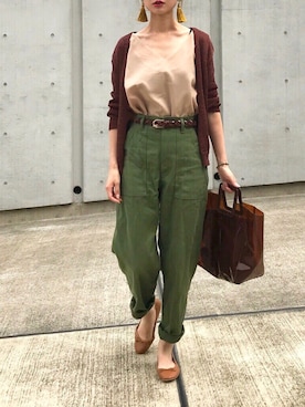 「REAL CUBE（リアルキューブ）のアイテム（バッグ）」を使った、Creamさん（レディース・158cm）の夏コーディネート