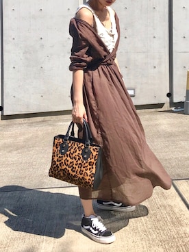 「RED CHOP WORKS（レッドチョップワークス）のアイテム（ワンピース/ドレス）」を使った、Creamさん（レディース・158cm）の秋コーディネート