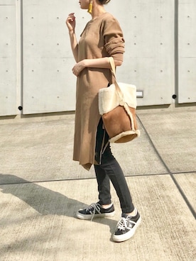 「ALLUMER（アリュメール）のアイテム（ワンピース/ドレス）」を使った、Creamさん（レディース・158cm）の秋コーディネート