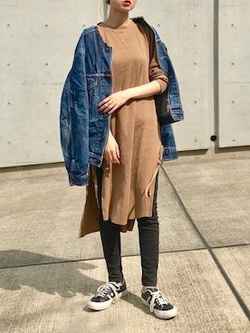 「ALLUMER（アリュメール）のアイテム（ワンピース/ドレス）」を使った、Creamさん（レディース・158cm）の秋コーディネート