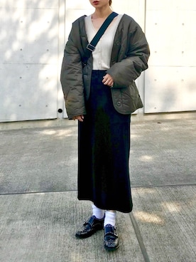 「DISCOAT（ディスコート）のアイテム（ブルゾン）」を使った、Creamさん（レディース・158cm）の秋コーディネート