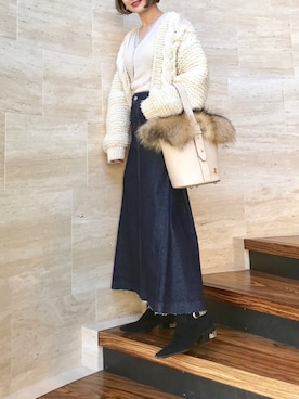 「TOPKAPI（トプカピ）のアイテム（ハンドバッグ）」を使った、Creamさん（レディース・158cm）の冬コーディネート