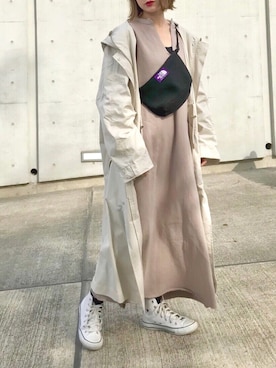 「RED CHOP WORKS（レッドチョップワークス）のアイテム（ワンピース/ドレス）」を使った、Creamさん（レディース・158cm）の冬コーディネート