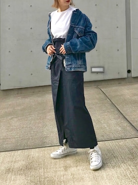 「ZOZO」｜「アイテム（デニムジャケット）」を使った、Creamさん（レディース・158cm）の春コーディネート