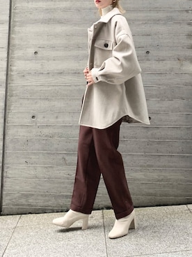 「タートルネック」｜「アイテム（カバーオール）」を使った、Creamさん（レディース・158cm）の秋コーディネート