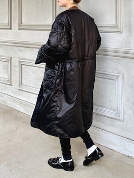 「キルティングコート」｜Creamさん（レディース・158cm）の冬コーディネート