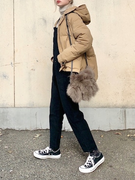 「ALLUMER（アリュメール）のアイテム（ジャケット/アウター）」を使った、Creamさん（レディース・158cm）の冬コーディネート