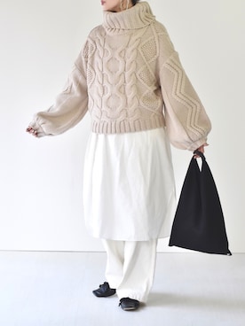 「LA BELLE ETUDE（ラベルエチュード）のアイテム（トップス）」を使った、Creamさん（レディース・158cm）の冬コーディネート
