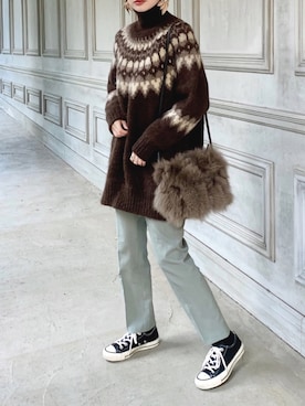 「PT（ピーティ）のアイテム（リング）」を使った、Creamさん（レディース・158cm）の冬コーディネート