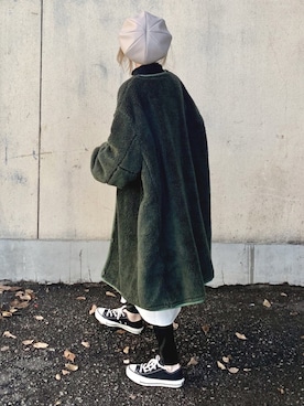 「NAF（ナフ）のアイテム（その他アウター）」を使った、Creamさん（レディース・158cm）の冬コーディネート