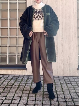 「NAF（ナフ）のアイテム（その他アウター）」を使った、Creamさん（レディース・158cm）の冬コーディネート