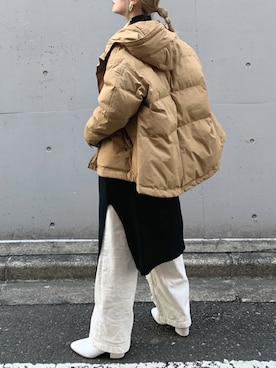 「ALLUMER（アリュメール）のアイテム（ジャケット/アウター）」を使った、Creamさん（レディース・158cm）の冬コーディネート