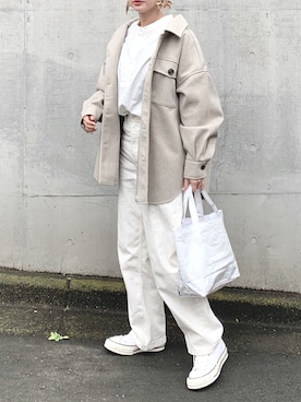 「ALLUMER（アリュメール）のアイテム（トップス）」を使った、Creamさん（レディース・158cm）の冬コーディネート