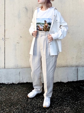 「EUCLAID（エウクレイド）のアイテム」を使った、Creamさん（レディース・158cm）の春コーディネート
