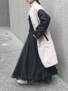 「LA BELLE ETUDE（ラベルエチュード）のアイテム（ワンピース/ドレス）」を使った、Creamさん（レディース・158cm）の秋コーディネート