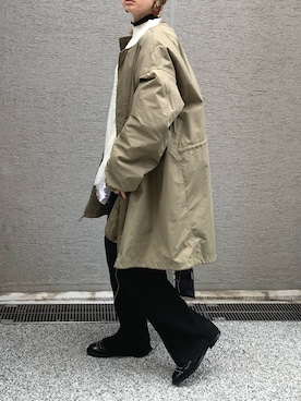 「GUコーデ」｜「アイテム（ミリタリージャケット）」を使った、Creamさん（レディース・158cm）の冬コーディネート