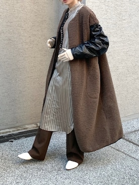 「Solace（ソレイス）のアイテム（ジャケット/アウター）」を使った、Creamさん（レディース・158cm）の冬コーディネート