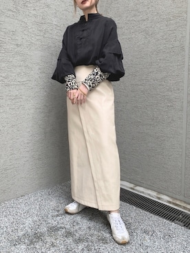 「BOEMY（ボエミー）のアイテム（ピアス（両耳用））」を使った、Creamさん（レディース・158cm）の春コーディネート