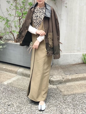 「マルジェラ」｜「アイテム（その他アウター）」を使った、Creamさん（レディース・158cm）の春コーディネート