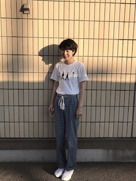 「SHIPS JET BLUE（シップスジェットブルー）のアイテム（Tシャツ/カットソー）」を使った、mayukaさん（レディース・176cm）の夏コーディネート