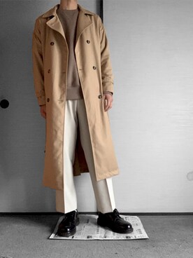 「u170」｜「アイテム（トレンチコート）」を使った、まさん（メンズ・166cm）の秋コーディネート