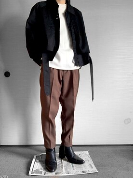 「u170」｜「アイテム（ブルゾン）」を使った、まさん（メンズ・166cm）の冬コーディネート