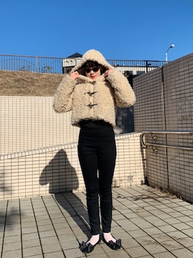 「Charles Chaton（シャルルシャトン）のアイテム（ジャケット/アウター）」を使った、fumikaさん（レディース・158cm）の冬コーディネート