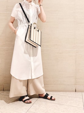 「qualite（カリテ）のアイテム（ワンピース）」を使った、HALUKAさん（レディース・168cm）の夏コーディネート