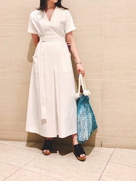 「qualite（カリテ）のアイテム（ワンピース）」を使った、HALUKAさん（レディース・168cm）の夏コーディネート