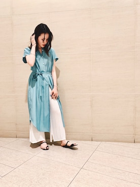 「qualite（カリテ）のアイテム（ワンピース）」を使った、HALUKAさん（レディース・168cm）の夏コーディネート