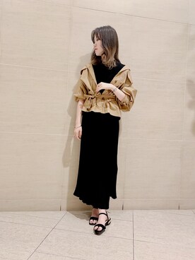 「qualite（カリテ）のアイテム（ブルゾン）」を使った、HALUKAさん（レディース・167cm）の夏コーディネート